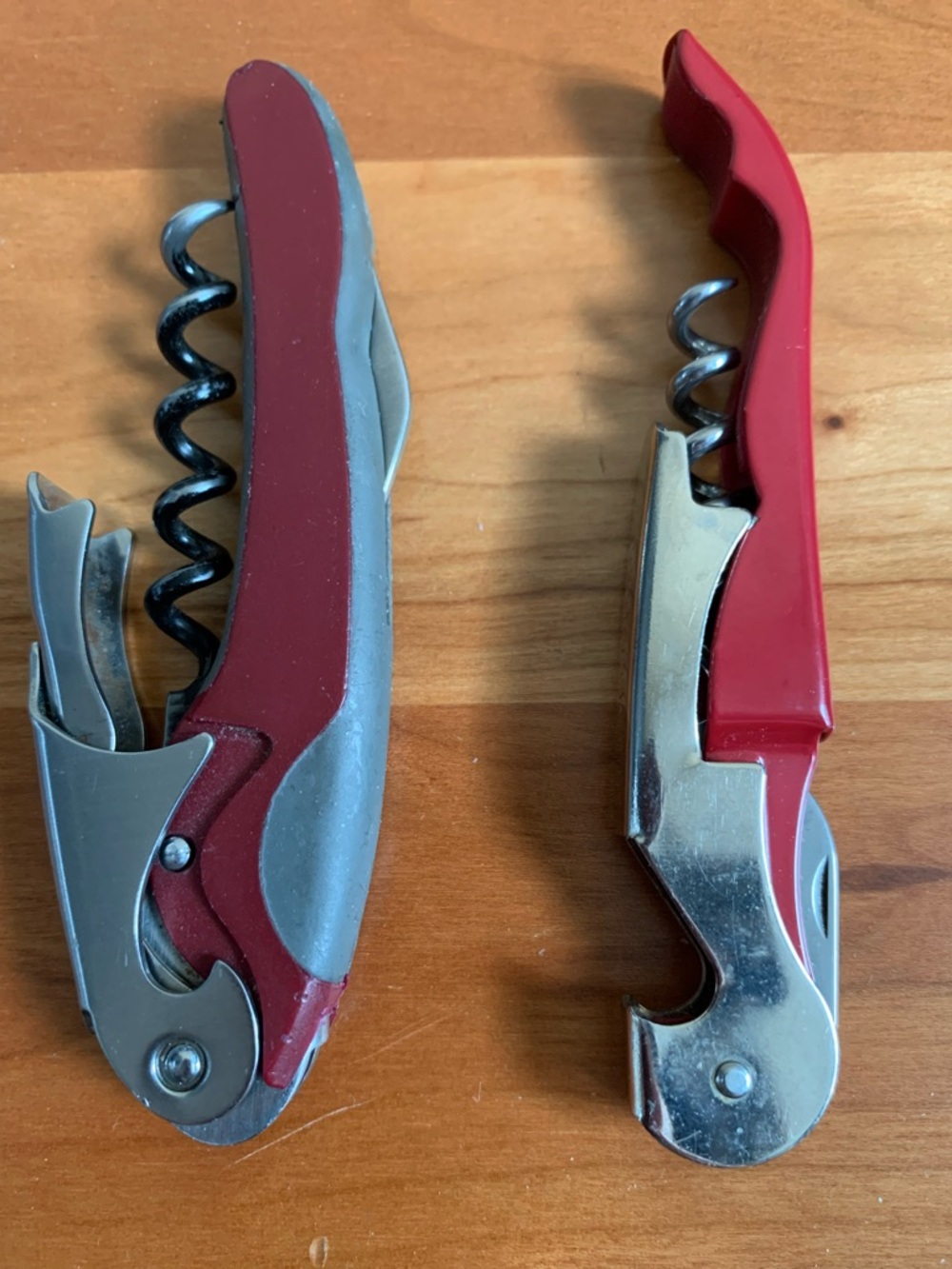 2 Red Silver Multifunctional Waiter's Friend Corkscrews Bottle Openers Set